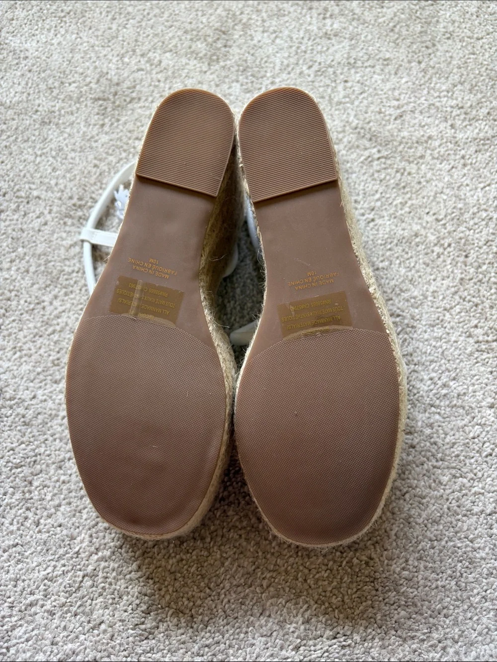NIB bp White Espadrille Ankle-Strap Wedge Sandals